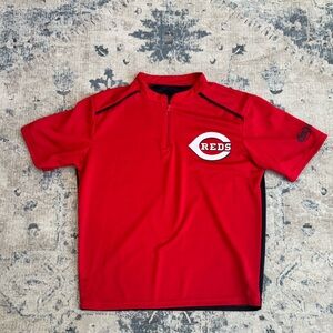 Reds MLB Baseball short sleeve Fox Sports 1/4 Zip Pullover size M